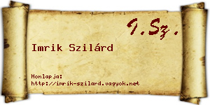 Imrik Szilárd névjegykártya